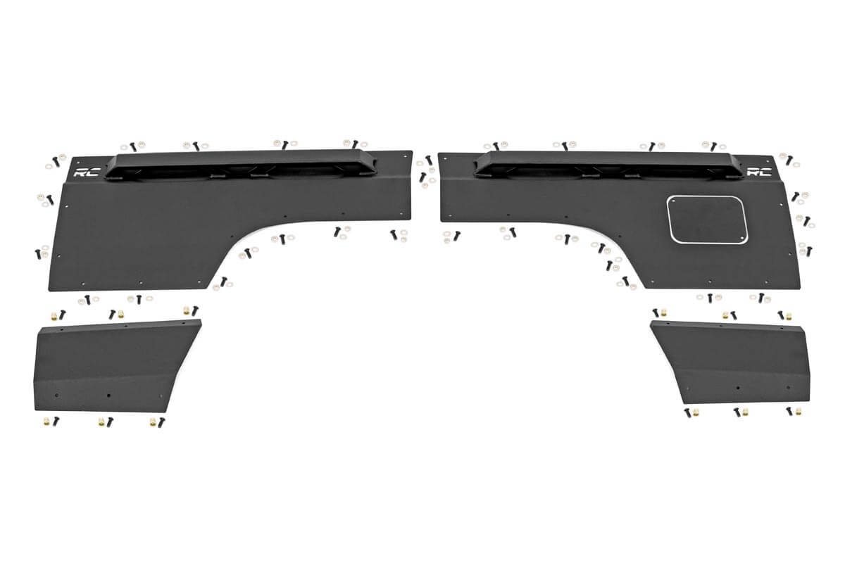 Jeep Cherokee Fender & Quarter Panel Armor - Rear - Rough Country - Combo - Flat Black - '97-'01
